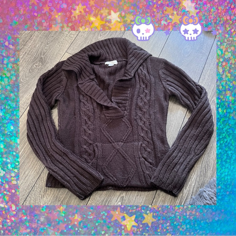 Brown Knit Hoodie